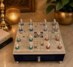 Luxury German Silver Ludo Set – Premium Handcrafted Designer Board Game with Storage Drawer