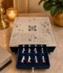 Luxury German Silver Ludo Set – Premium Handcrafted Designer Board Game with Storage Drawer