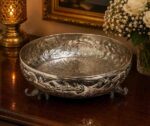 Luxury German Silver Elephant Stand Urli Bowl – 24 CM Decorative Floating Flower Bowl