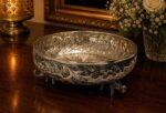 Luxury German Silver Elephant Stand Urli Bowl – 24 CM Decorative Floating Flower Bowl