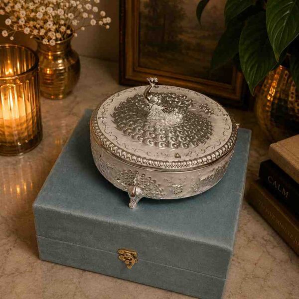 Antique finish German Silver multipurpose serving container