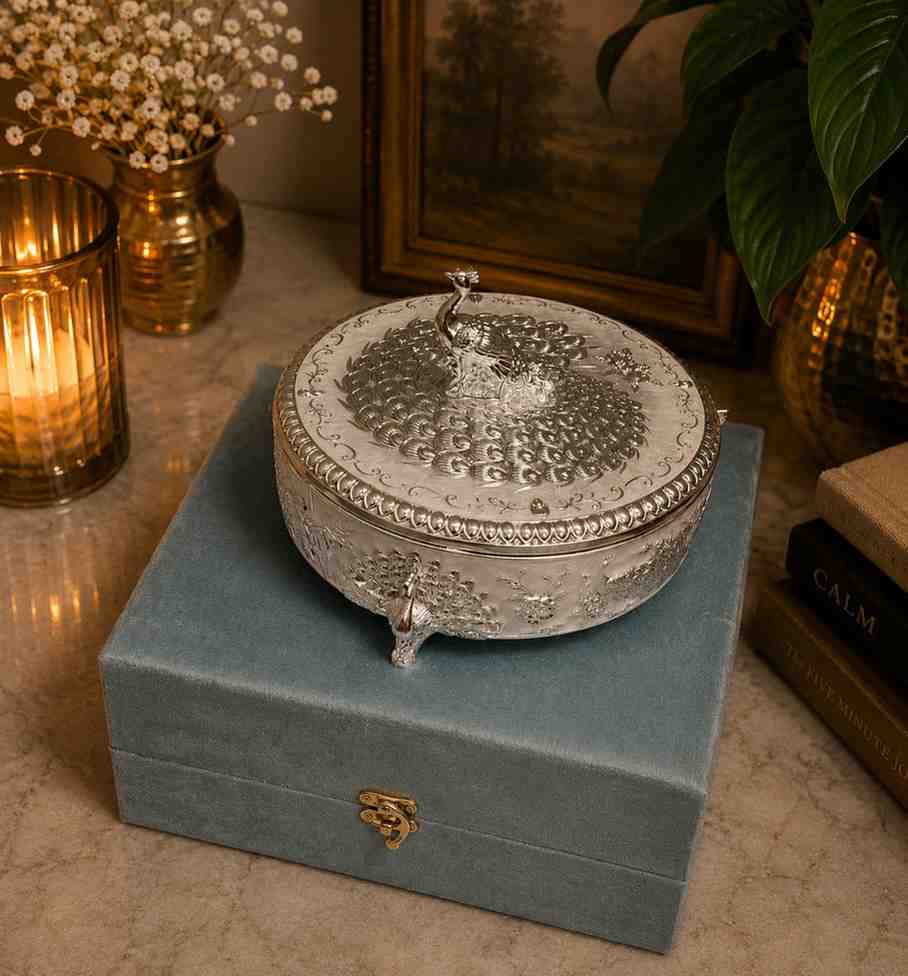 Handcrafted German Silver Flower Vase with Luxury Velvet Gift Box