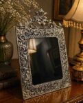 German Silver Antique Photo Frame – Floral Engraved Decorative Frame for Home & Gifting