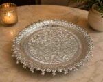 Luxury Pure German Silver Pooja Thali Set with Diya & Kalash – 13 Inch