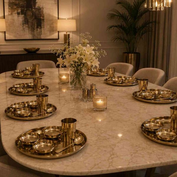 Luxury Pure Kansa 8 Sets Dinner Combo – Premium Bronze Family Dining Collection