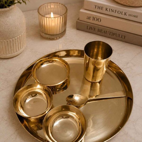 Pure Kansa Dinner Set with bronze thali and bowls