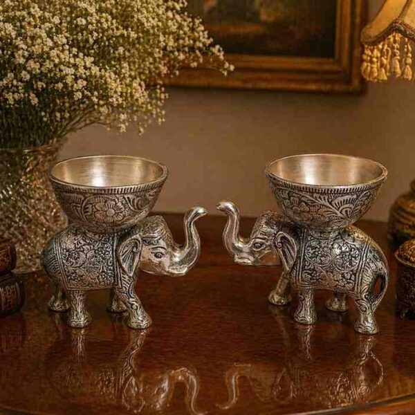 decorative german silver elephant bowl set