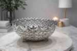 Elegant German Silver Elephant Stand Urli Bowl – 10 Inch Decorative Floating Flower Bowl