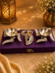 Handcrafted German Silver Swastik Diya with Chopra Set & Peacock Feather | Premium Pooja Gift Box