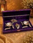 Handcrafted German Silver Swastik Diya with Chopra Set & Peacock Feather | Premium Pooja Gift Box